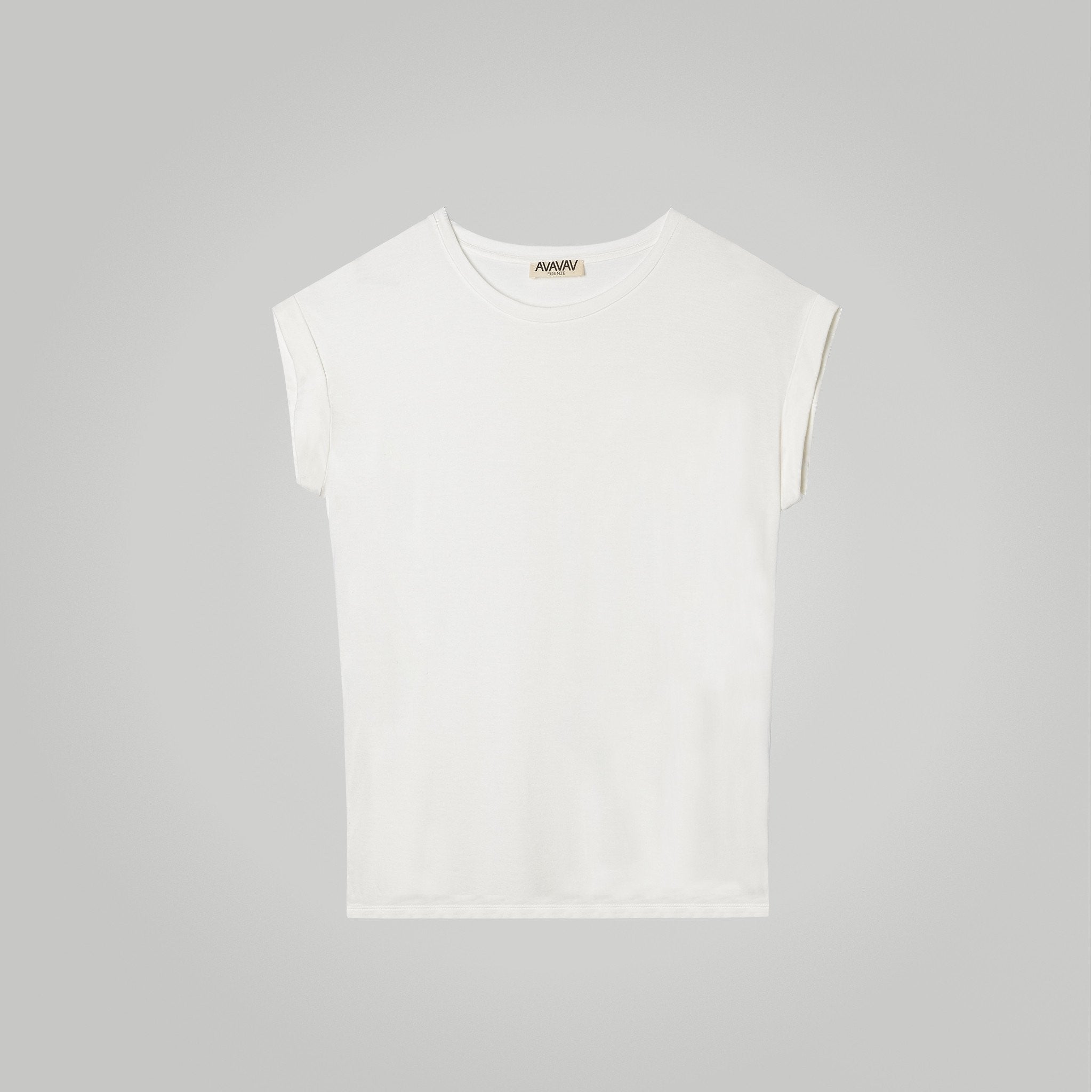 Round Neck Tee in Off-white