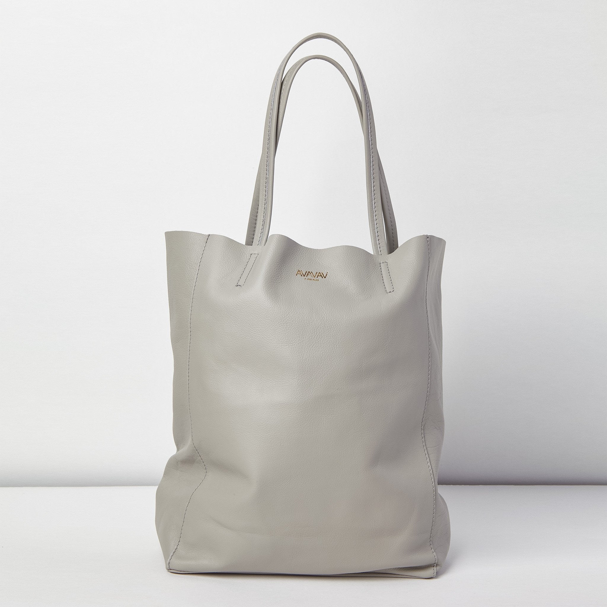 Leather Bag in Light Grey