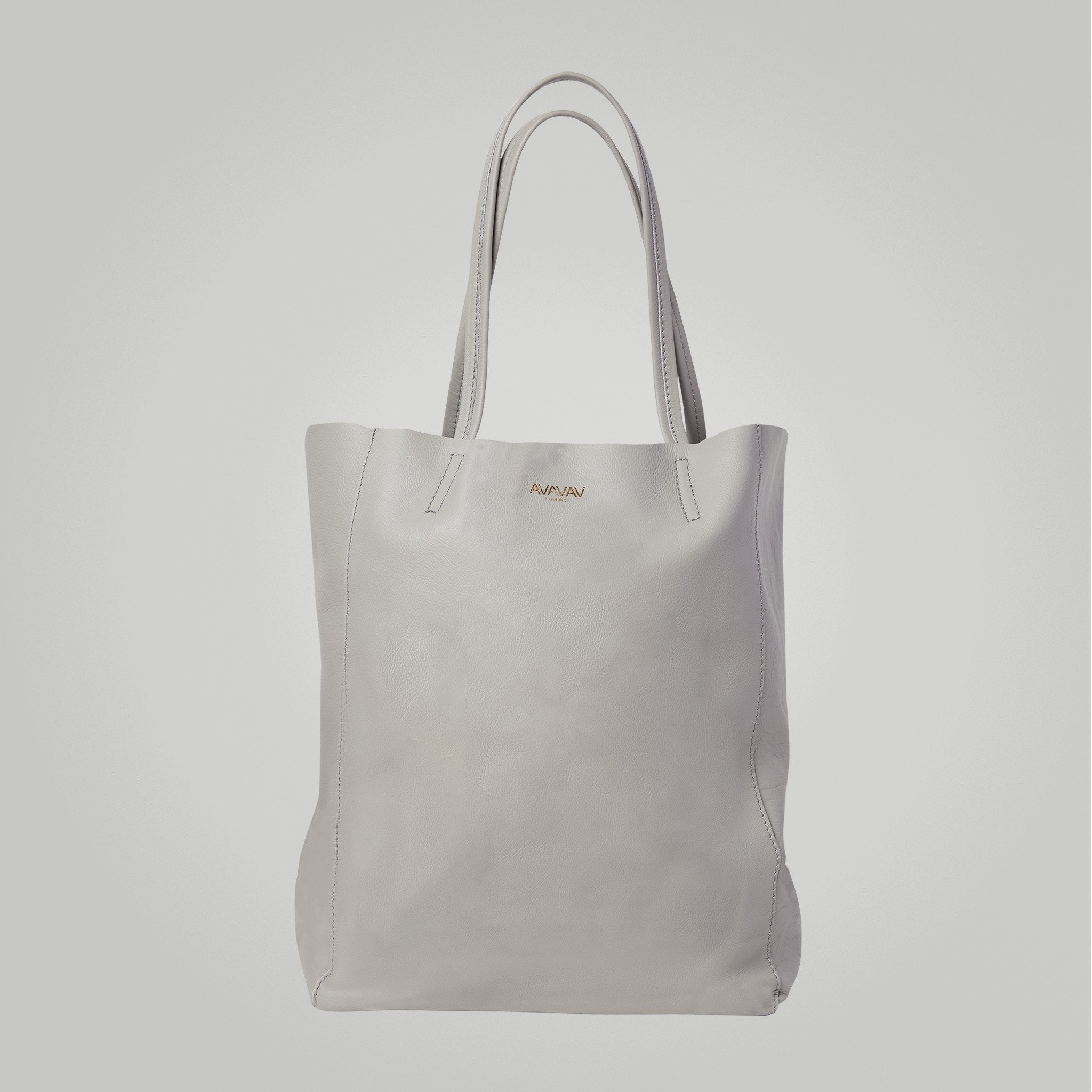 Leather Bag in Light Grey