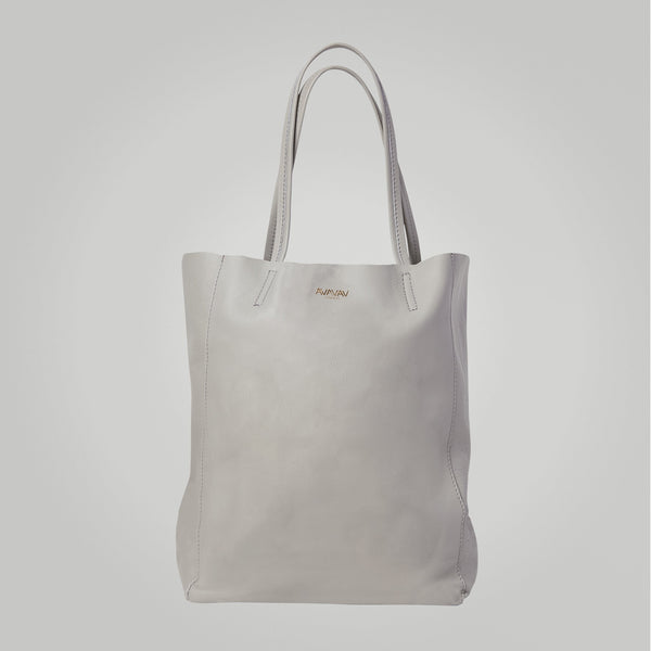 Leather Bag in Light Grey