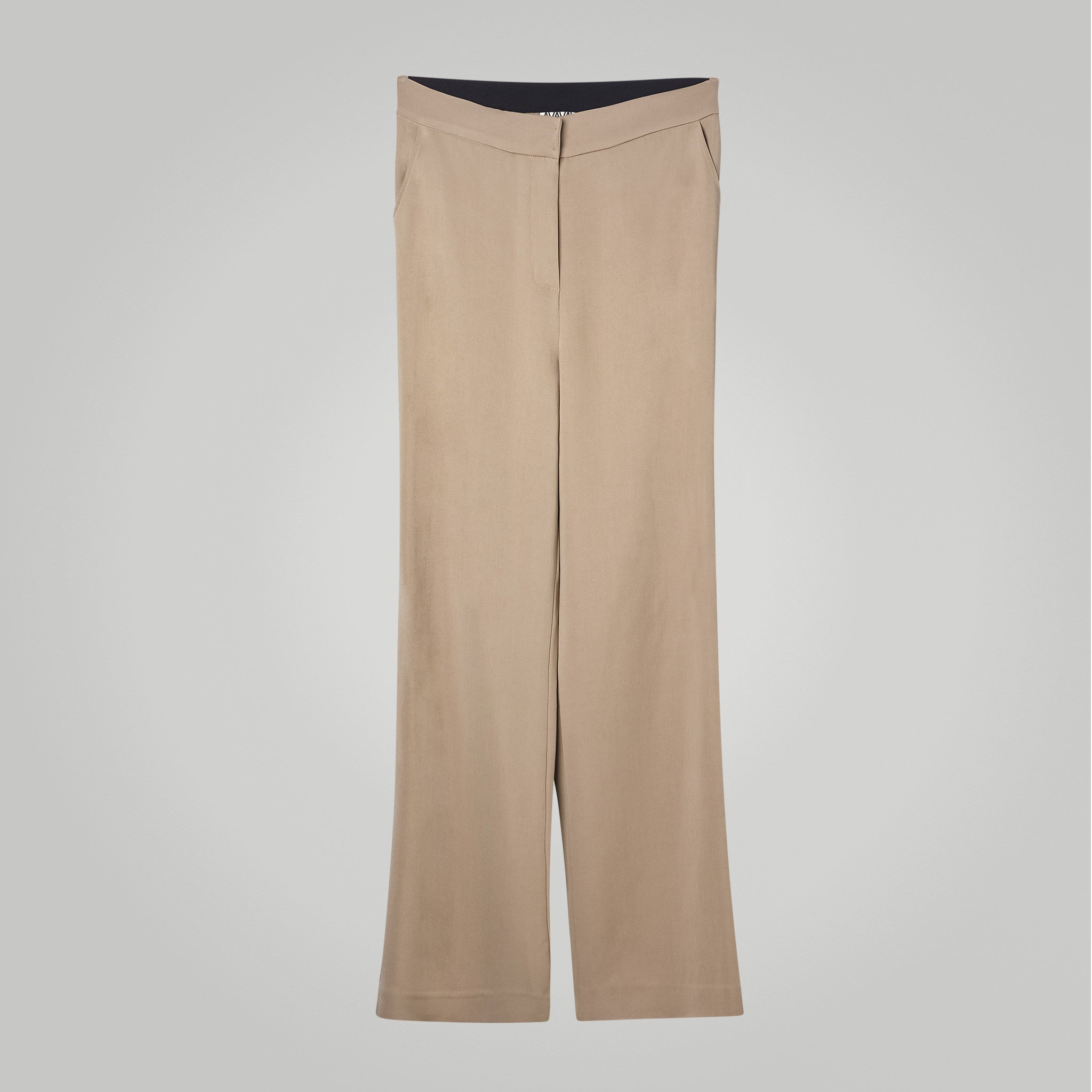 Long Wide Pants in Taupe