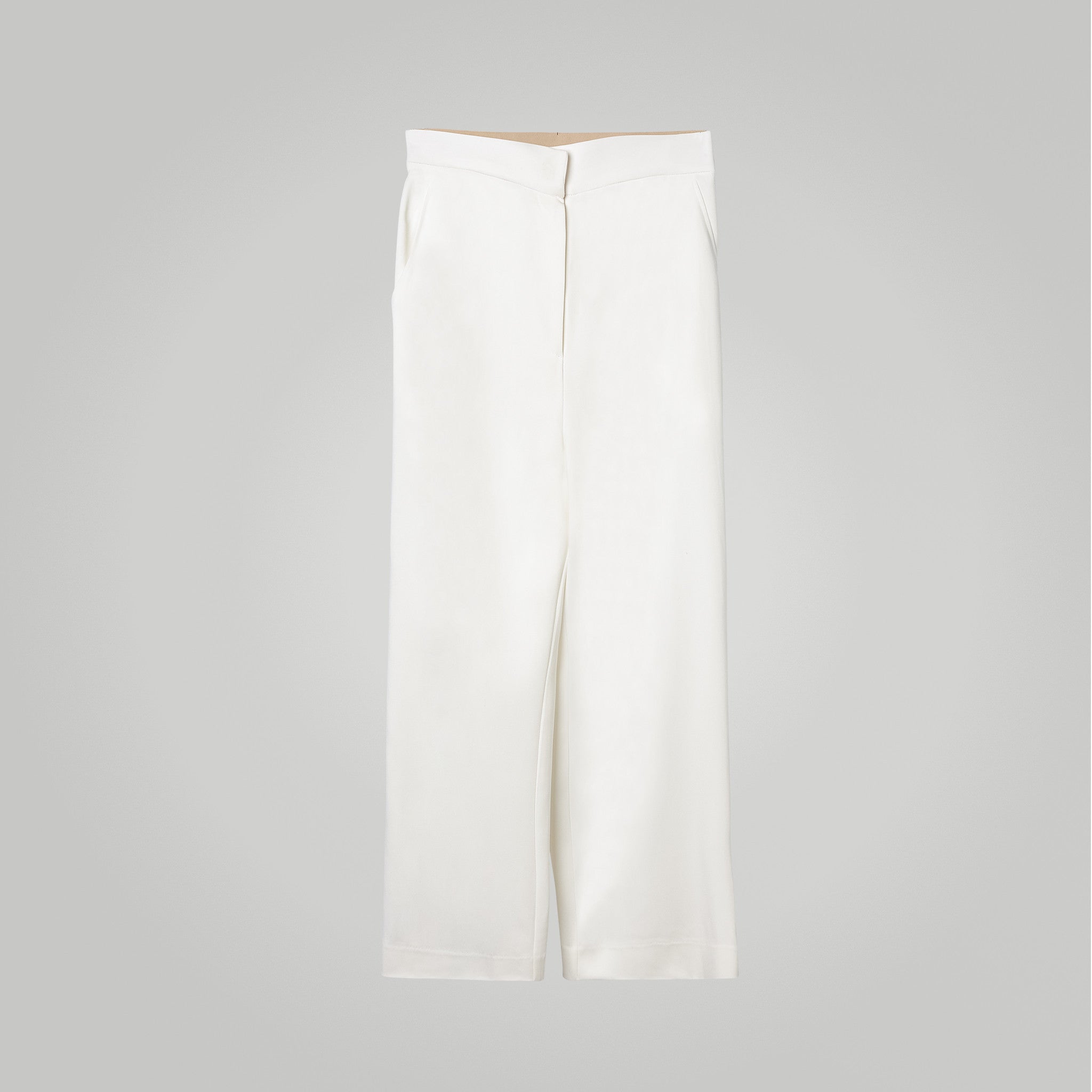 Wide Cropped Pants in Off-White