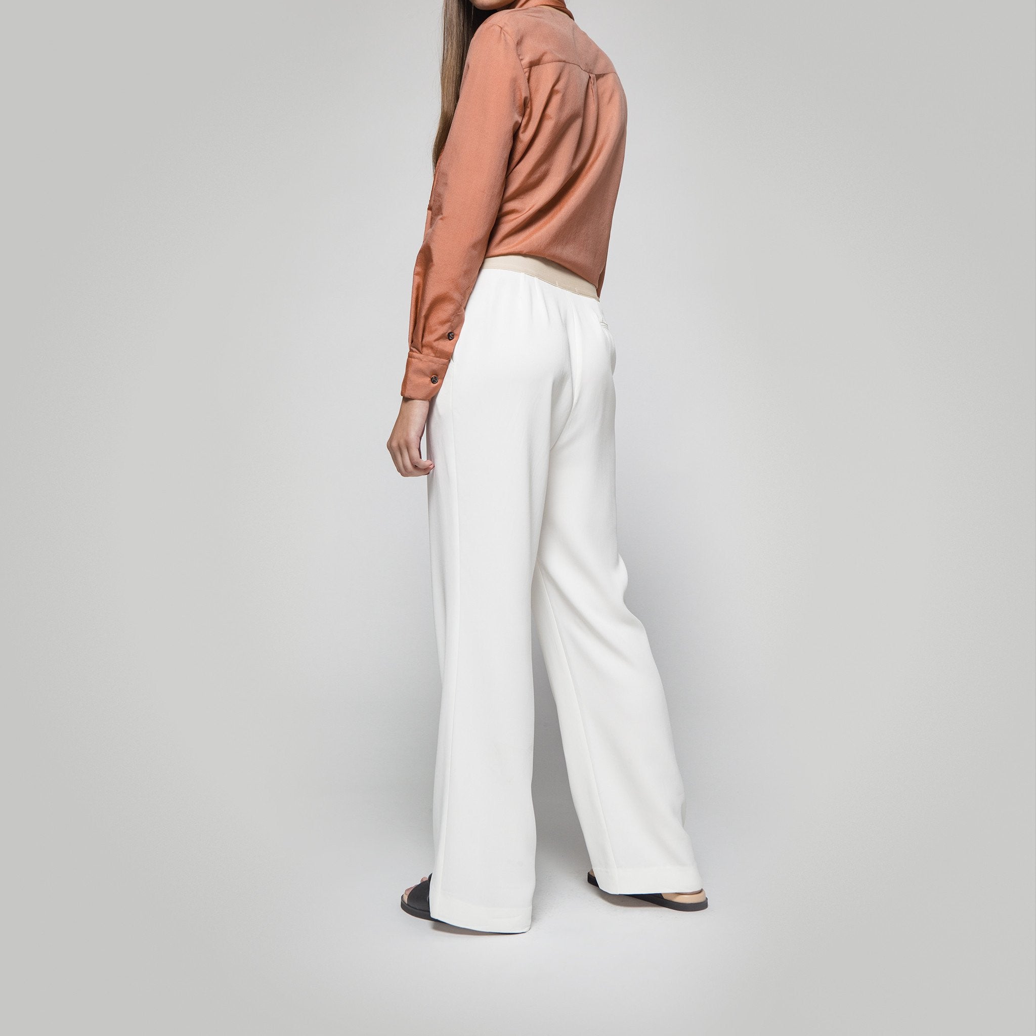 Long Wide Pants in Off-White