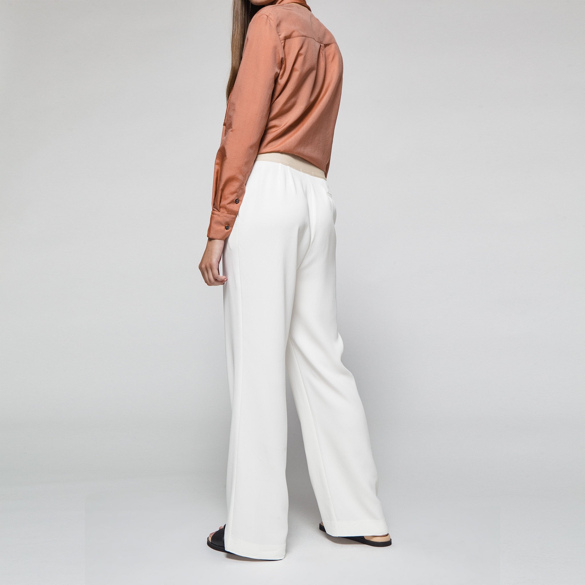 Long Wide Pants in Off-White