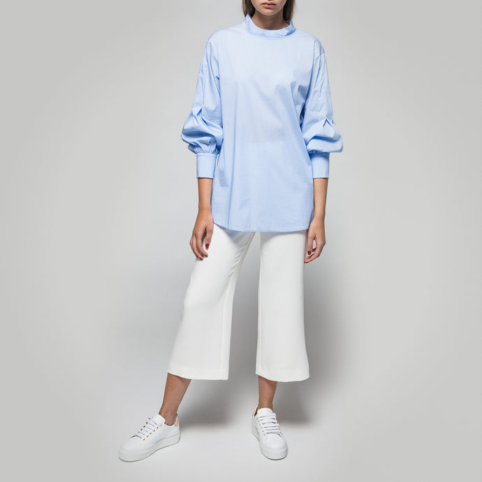 Wide Cropped Pants in Off-White