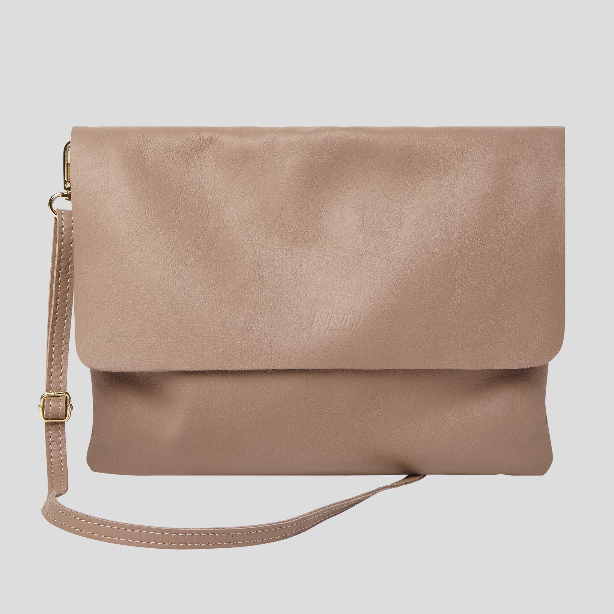 Leather Shoulder Bag in Taupe