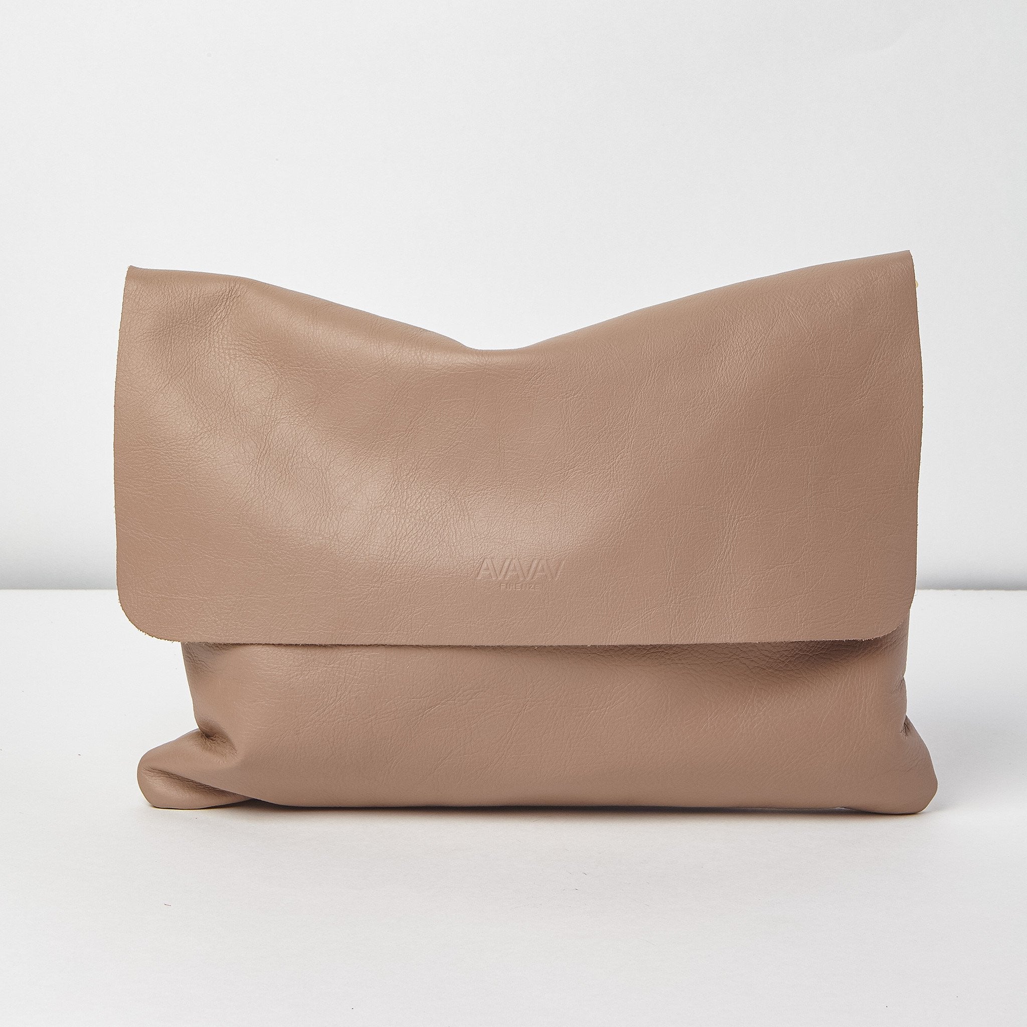 Leather Shoulder Bag in Taupe