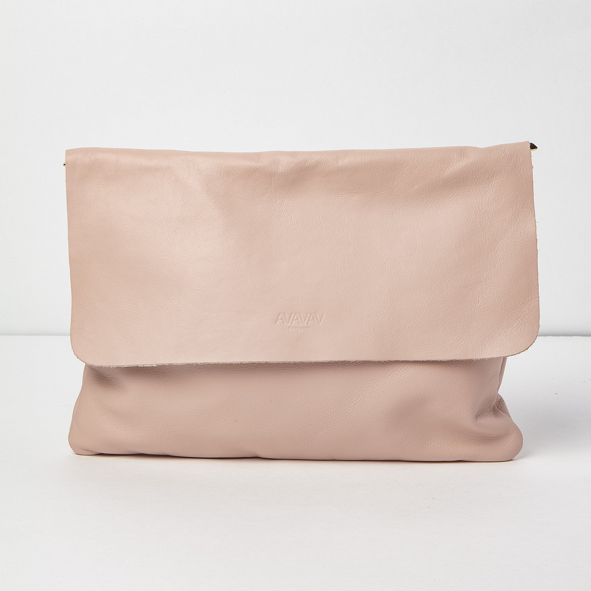 Leather Shoulder Bag in Pale Pink