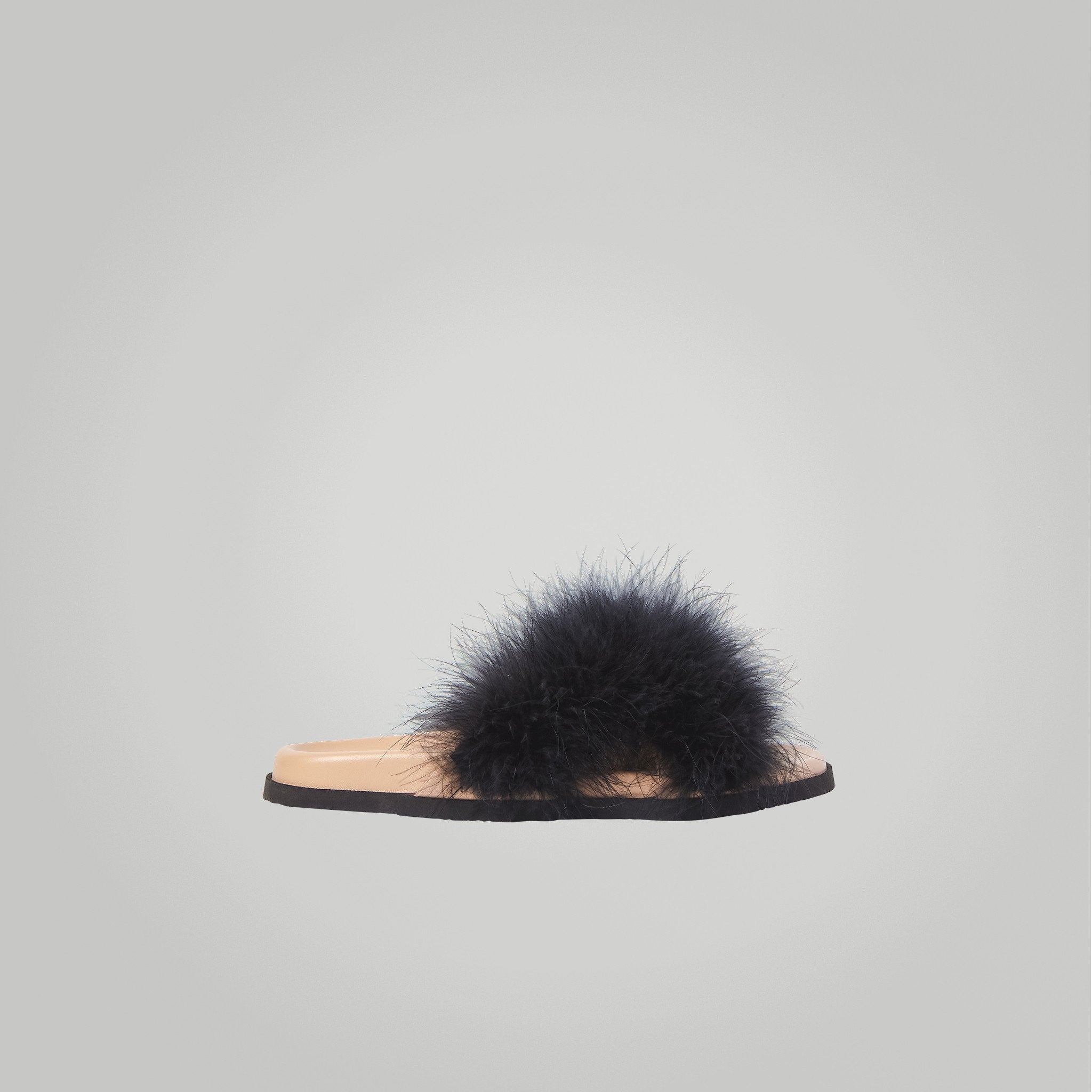 Feather Sandals in Black