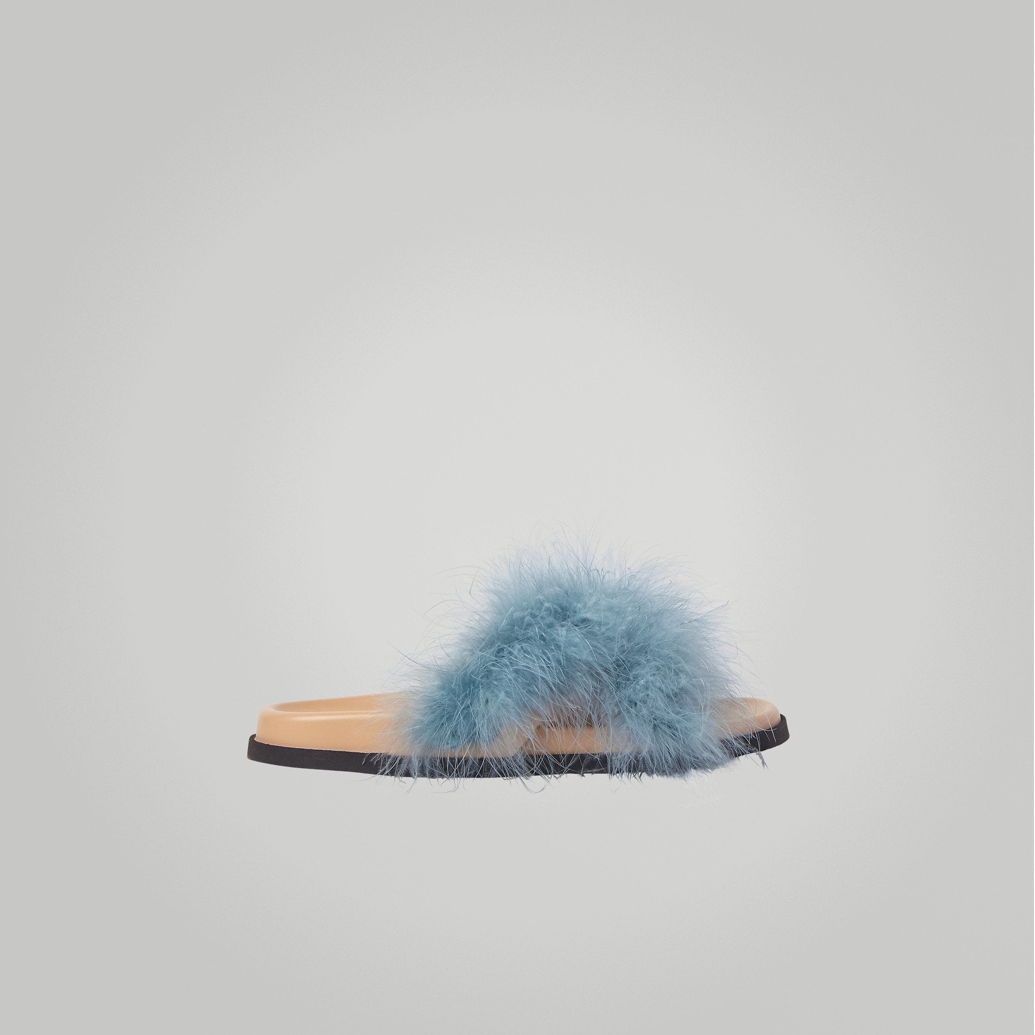 Feather Sandals in Light Blue