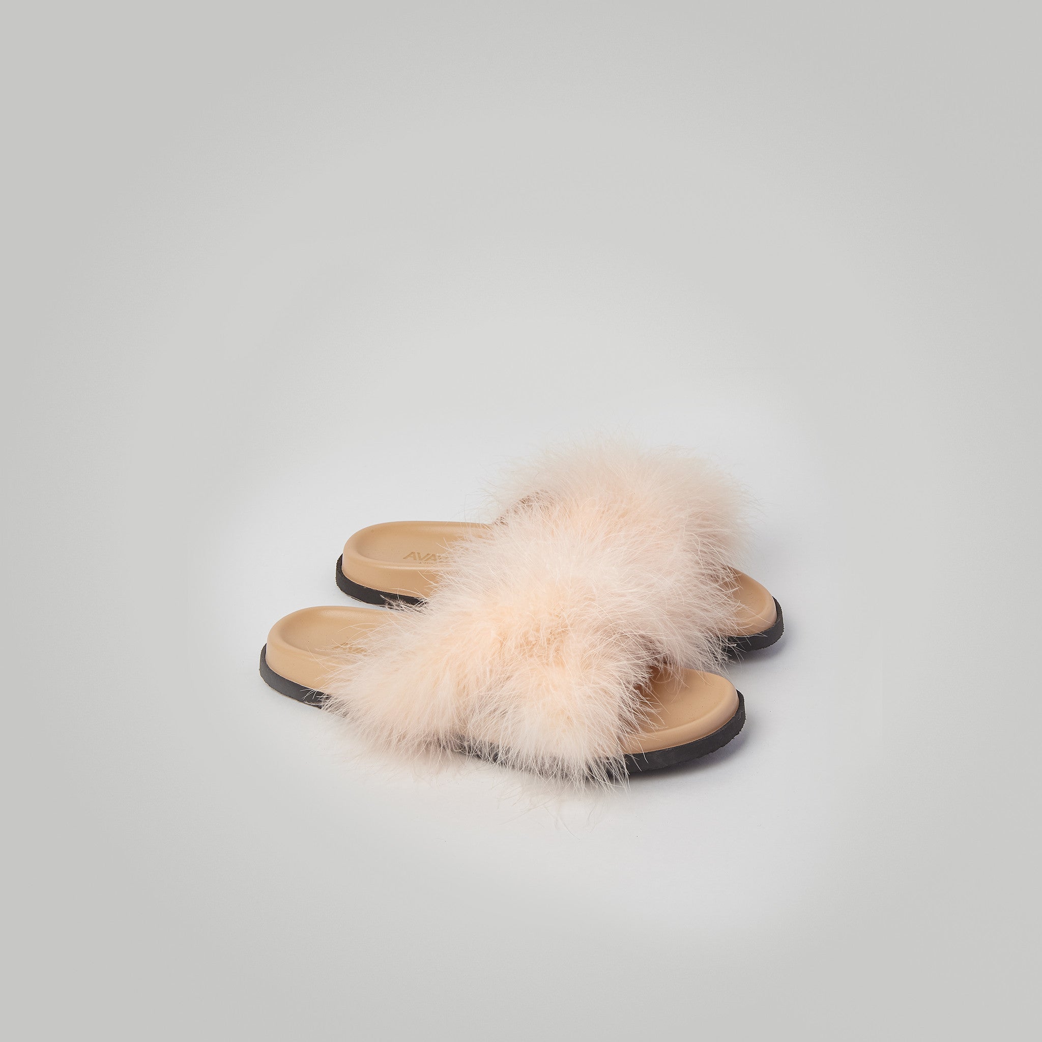 Feather Sandals in Light Peach