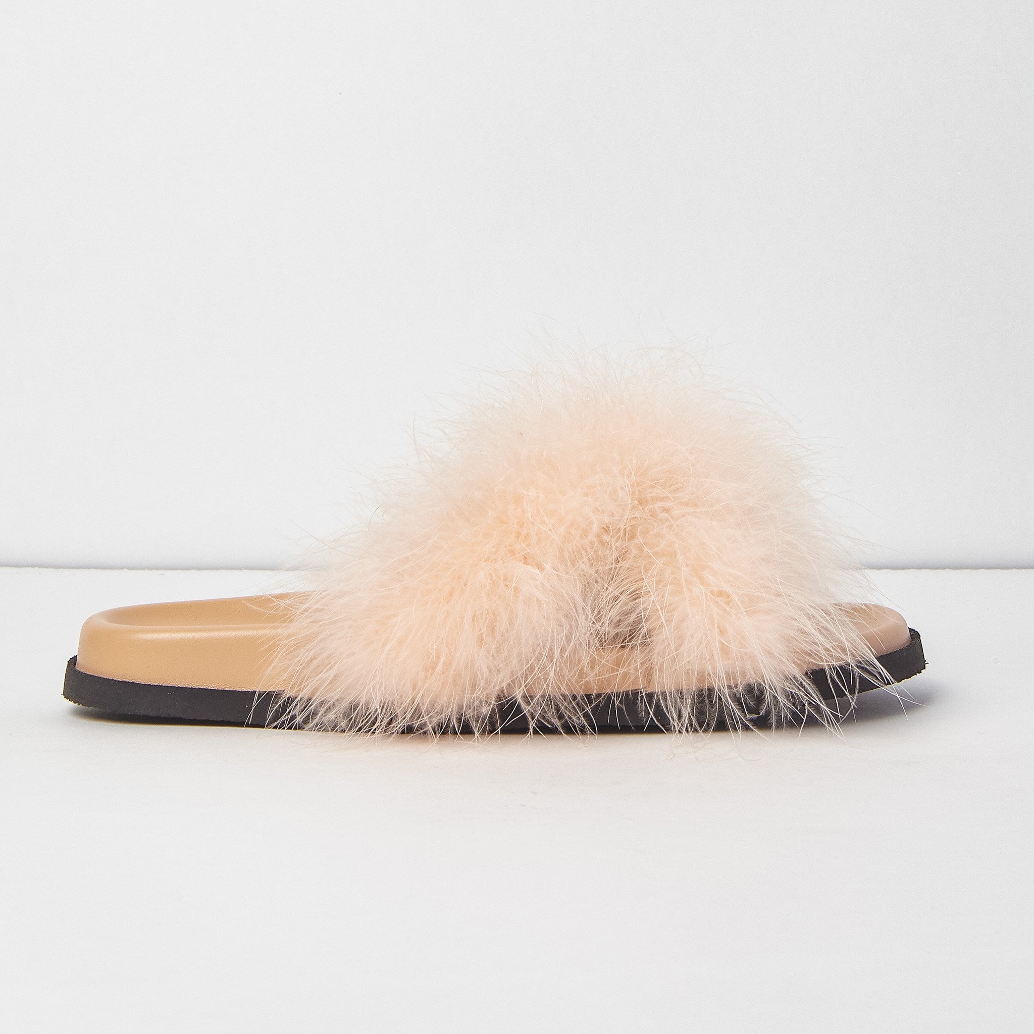 Feather Sandals in Light Peach