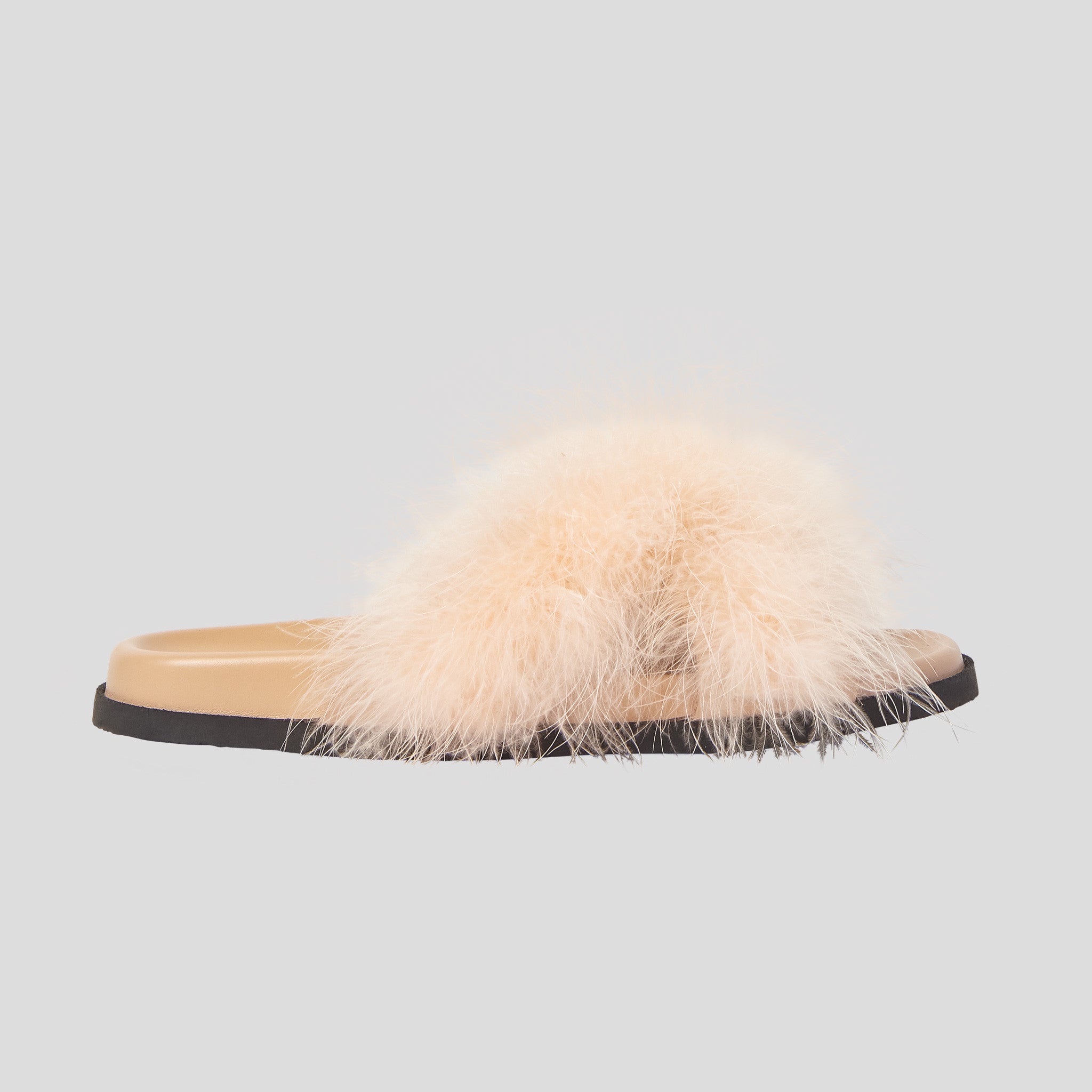 Feather Sandals in Light Peach