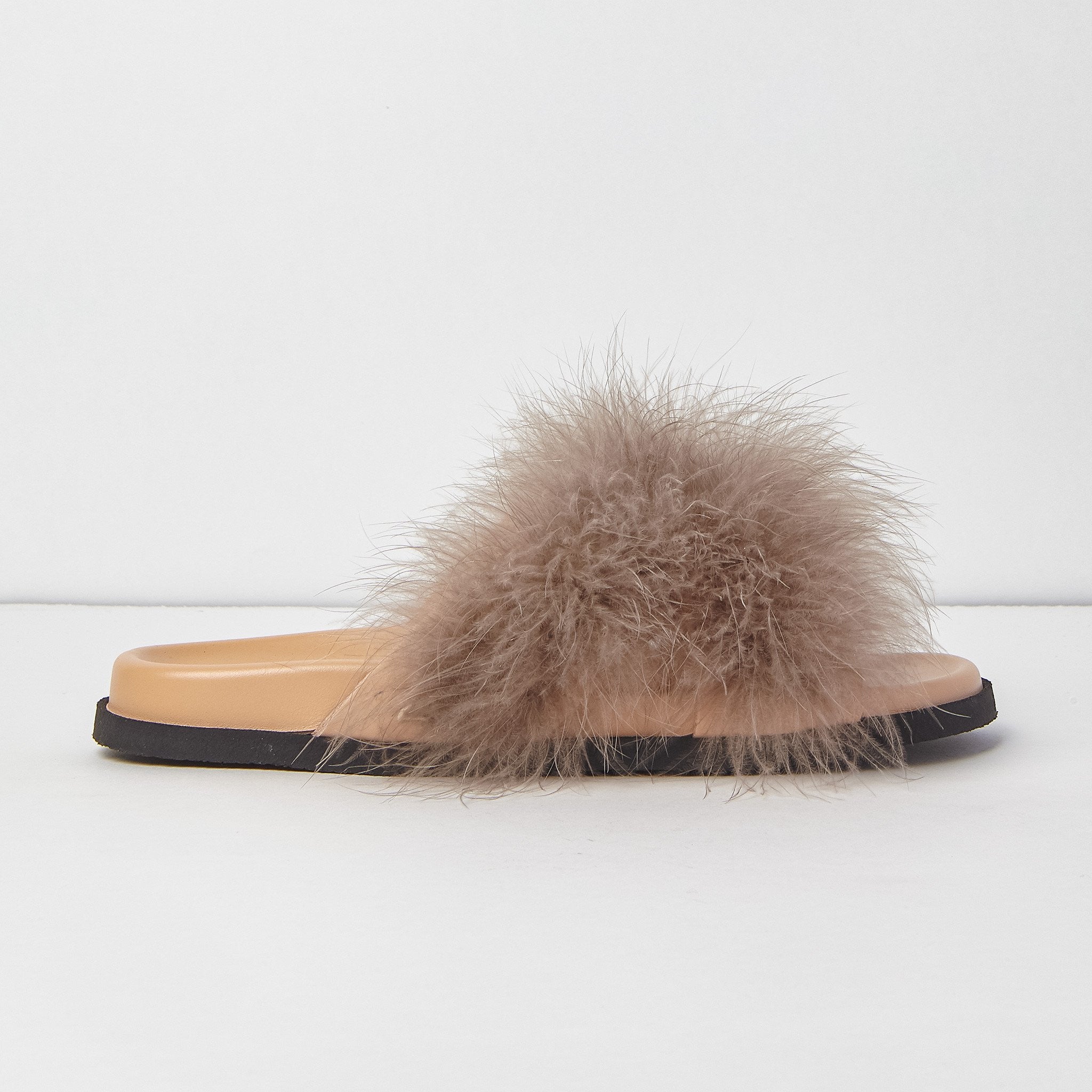 Feather Sandals in Taupe